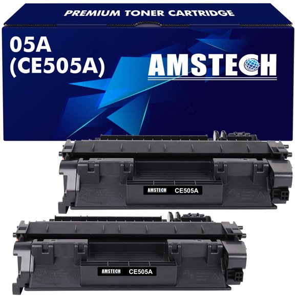 Cartucho de tóner de repuesto compatible con Amstech para HP 05A CE505A, negro, paquete de 2