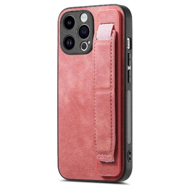 Funda Protectora con Correa para iPhone 15 Pro Resistente a Golpes Rosa
