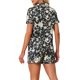 thumbnail image 3 of INSPIRE CHIC Pijama de mujer con estampado, manga corta, suave, botones, cuello con muesca, conjunto de pantalones cortos para primavera y verano, XS, negro-blanco, 3 of 6