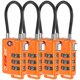 thumbnail image 1 of Candados Con Cable Para Equipaje Aprobados Por La Tsa Color Naranja Forjado (4 Candados), 1 of 7