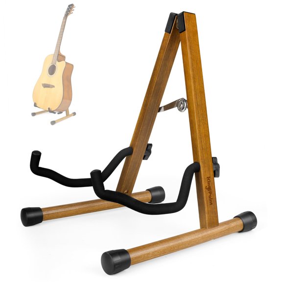 Soporte para Guitarra KingPoint Plegable de Marco en A, Madera de Acacia