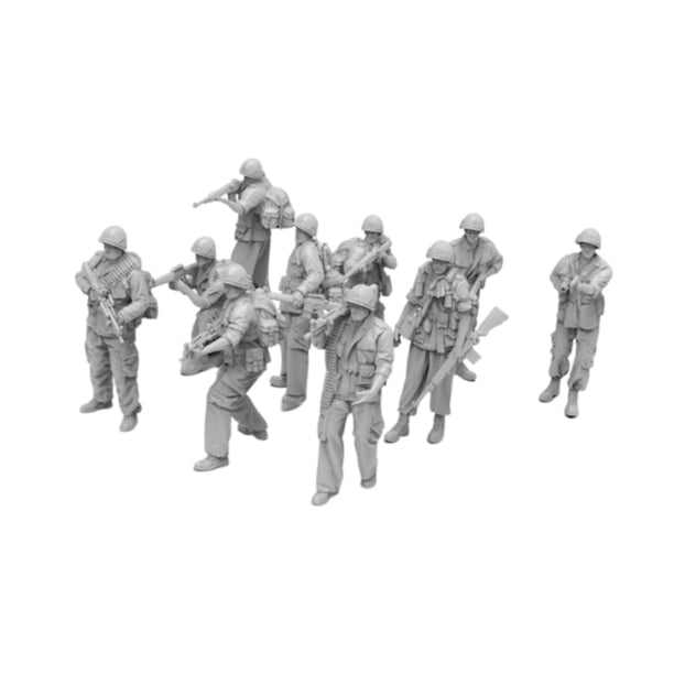 10 figuras en miniatura de soldados, escala 1/72, de resina, sin pintar, para juegos de hombres, dioramas, minifiguras para manualidades en miniatura.