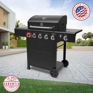 Parrilla A Gas Kenmore 5 Quemadores + Quemador Lateral - Color Negro