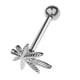 thumbnail image 5 of Lengua de acero inoxidable Barras de labios Anillos Barbell Piercing Hoja de arce 14G Plata, 5 of 5