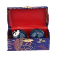 Ioensy - Bolas De Masaje De 2 Piezas Con Caja De Almacenamiento Bolas De Baoding Para Personas De Mediana Edad Gossip Blue
