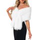 thumbnail image 4 of INSPIRE CHIC Chal de Piel Sintética para Mujer para Boda Novia Invierno Capa Estola Fiesta de Noche Envoltura de Dama de Honor XS Blanco, 4 of 6