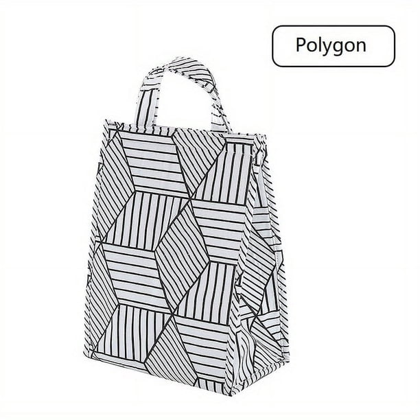 1pc Reusable Lunch Bag, Insulated Lunch Box, Linen Fabric With Aluminum Foil, Lunch Tote Handbag For Women, Men, School, Office