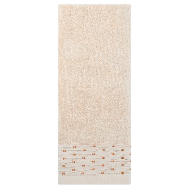 REGALWOVEN Juego de Toallas de Mano con Patrón de Bordado, Toallas de Mano de Algodón para Baño, Cocina 14" x 30" Marrón Claro 1 Pieza
