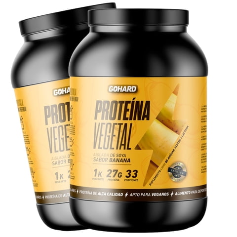 Gohard - Pack Proteinas Vegetales 2Kg En Total 66Sv Platano