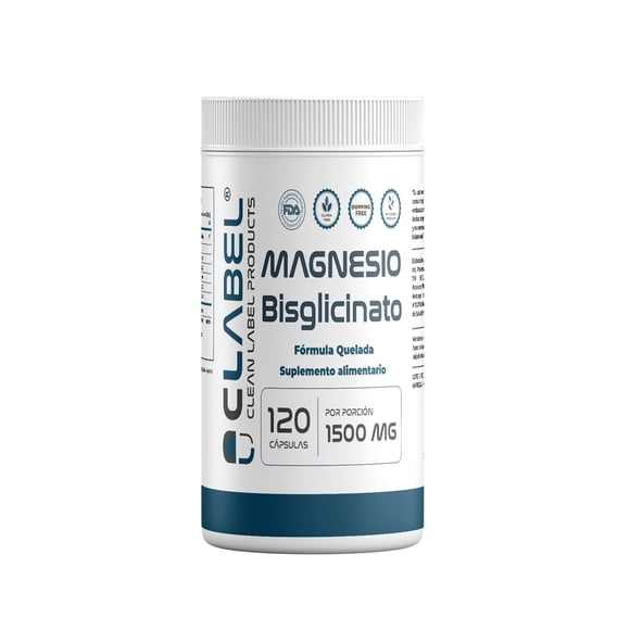 Magnesio Bisglicinato 1500mg 120 cápsulas Clean Label
