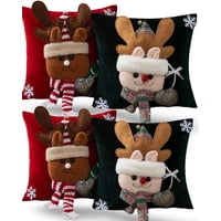 Genérico - Set De 4 Fundas De Cojin Para Navidad 3D B3