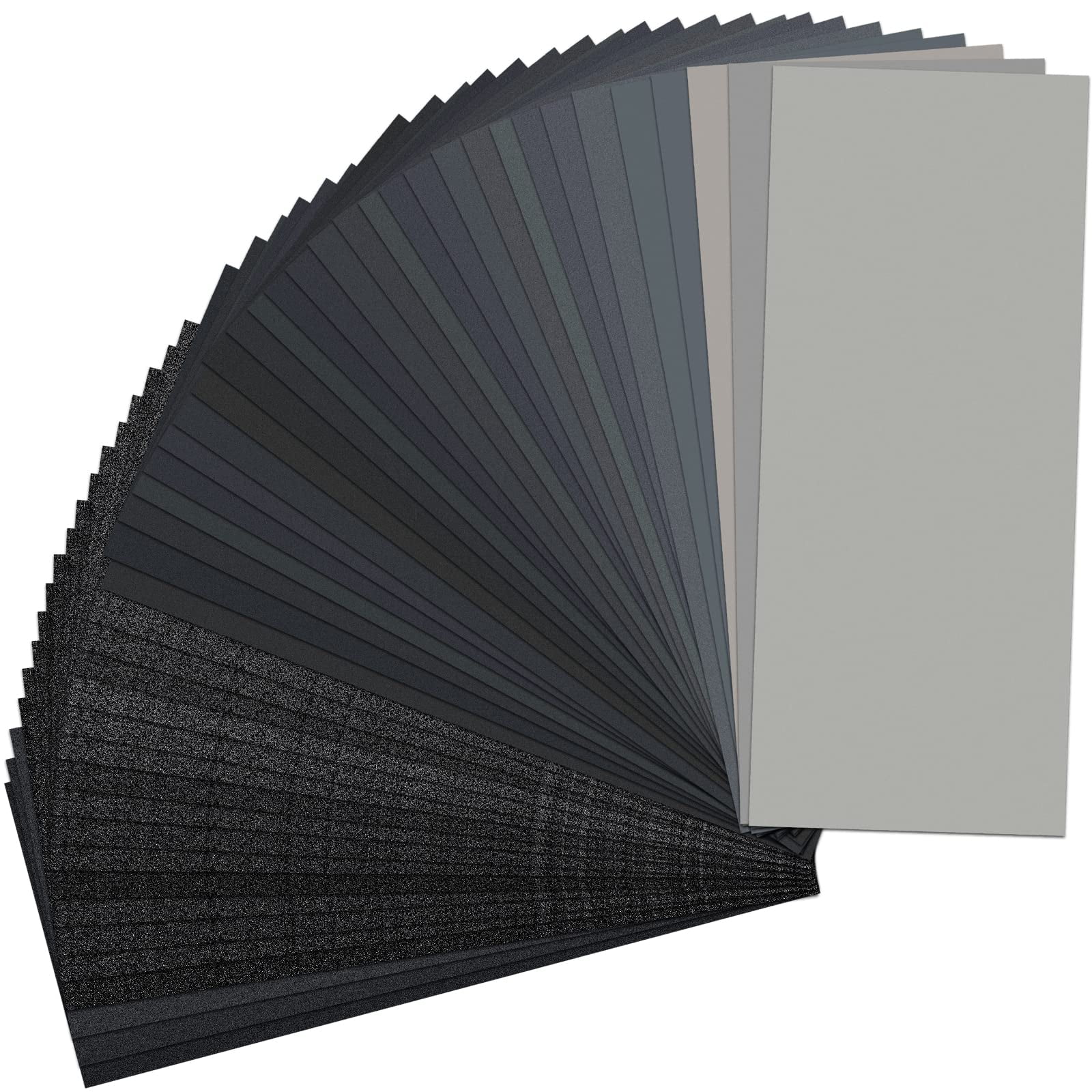 Papel De Lija Yxyl, 48 Unidades, 120 A 5000, Grano Surtido, 23 X 9 Cm