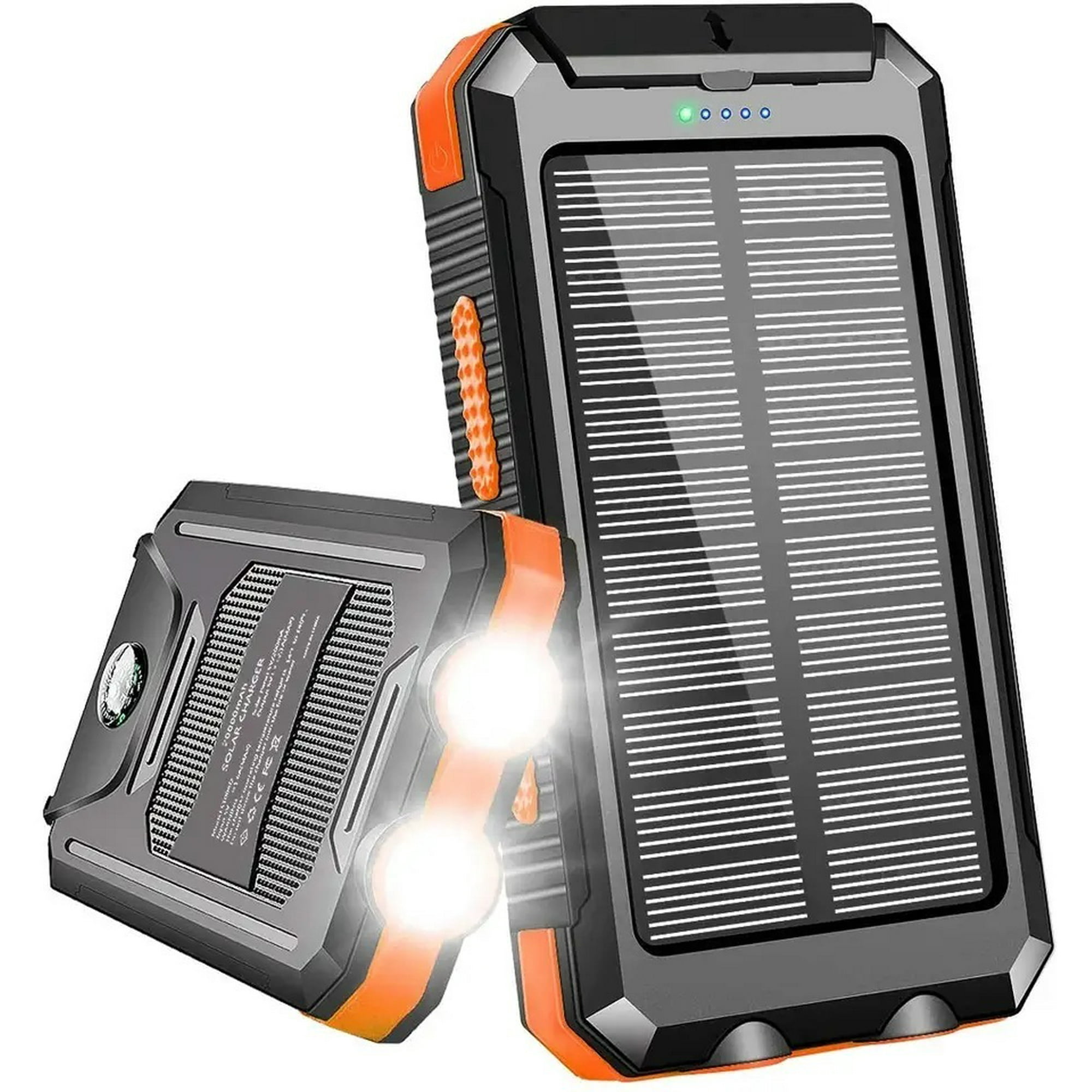 Startechoffice - Cargador Solar Portátil 20000mah Linterna A Prueba De Agua Y Polvo Naranjo