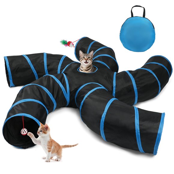 Joytale Túnel para Gatos Múltiples, Juguete Tubular Interior de 5 Vías para Cazar y Esconderse