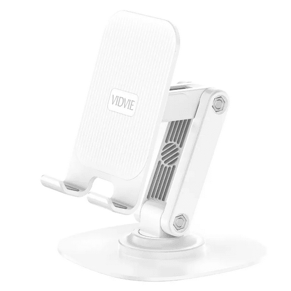 Soporte Celular De Escritorio Giratorio Ajustable Blanco