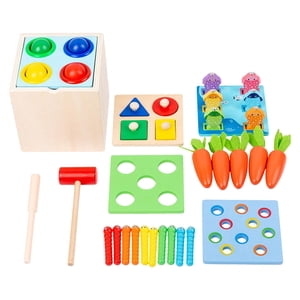 Magideal - Juguete De Madera Para Martillar, Educación Temprana Interactiva Para Niños Pequeños, Niñas Y Niños