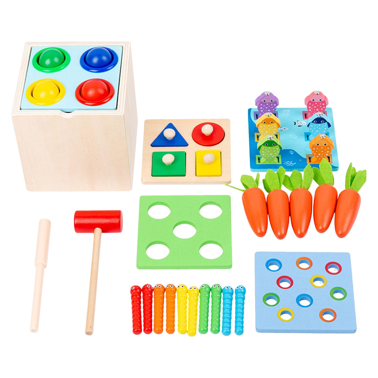 Magideal - Juguete De Madera Para Martillar, Educación Temprana Interactiva Para Niños Pequeños, Niñas Y Niños