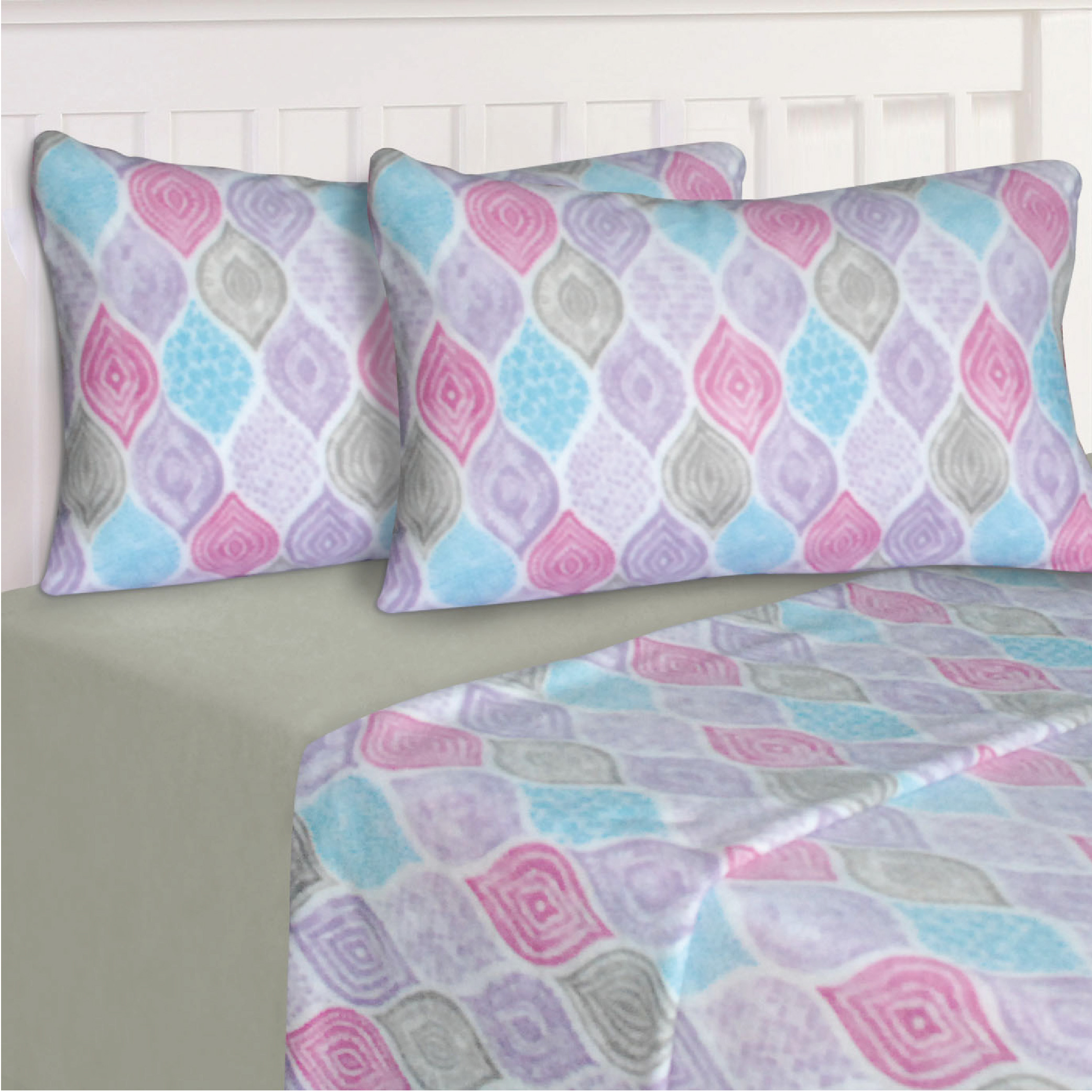 Chantilly - Sabanas Polar Estampada Gotas Diseño 2 2 Plazas