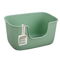 Magideal - Bandejas De Arena Para Mascotas Con Lados Altos, Colcha Para Perros Pequeños Y Gatos, Fácil De Limpiar, A Prueba De Salpicaduras, Orinal Para Gatitos, Verde