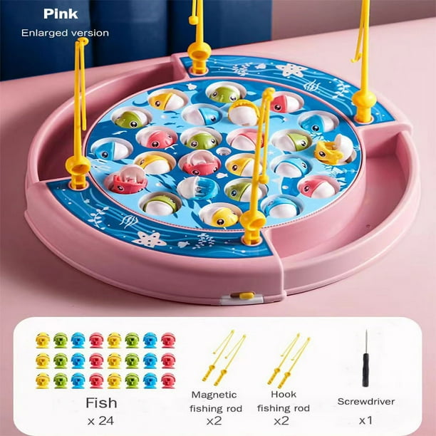 Kids Electric Musical Rotating Fishing Toy Magnetic Fishing Game Simulation Fishing Experience Boy Girl Toy Game Gift For Kids