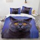 thumbnail image 2 of Cute White Cat Kitty Kitten Animal Print Quilt Duvet Cover Set Bedclothes3-Piece Bedding Set, 2 of 5