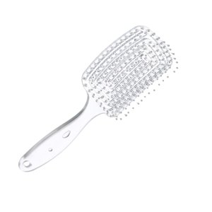 Ioensy - Cepillo De Pelo Con Peine, Garras De Limpieza, Cepillo De Pelo Ventilado Para Recto, Grueso, Húmedo, Transparente