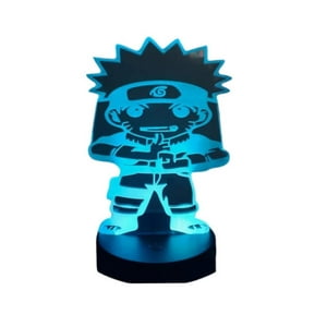 Lelumania - Lampara Ilusion 3D Naruto Chibi De 7 Colores, Base Touch