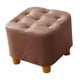 thumbnail image 5 of Reposapiés pequeño, taburete otomano, asiento acolchado, taburete cuadrado decorativo suave y compacto, reposapiés para mesita de noche, apartamento y Marrón, 5 of 5