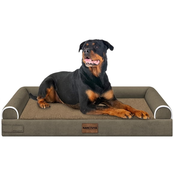 Cama para Perro NANUYA Ortopédica Impermeable XL 86x74 cm Marrón