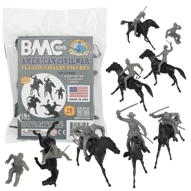 Set de juego de figuras de caballería de la Guerra Civil estadounidense – BMC Classic Marx – 16 piezas