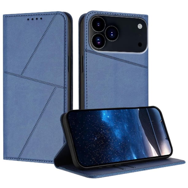 Funda Cartera Magnética para iPhone 17 Pro Max Protección Antichoque con Ranuras Azul
