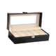 thumbnail image 3 of Organizador de relojes para hombre, caja con 5 ranuras, bandeja, estuche de exposición negro, escaparate de almacenamiento para colgantes, pendientes, 3 of 5