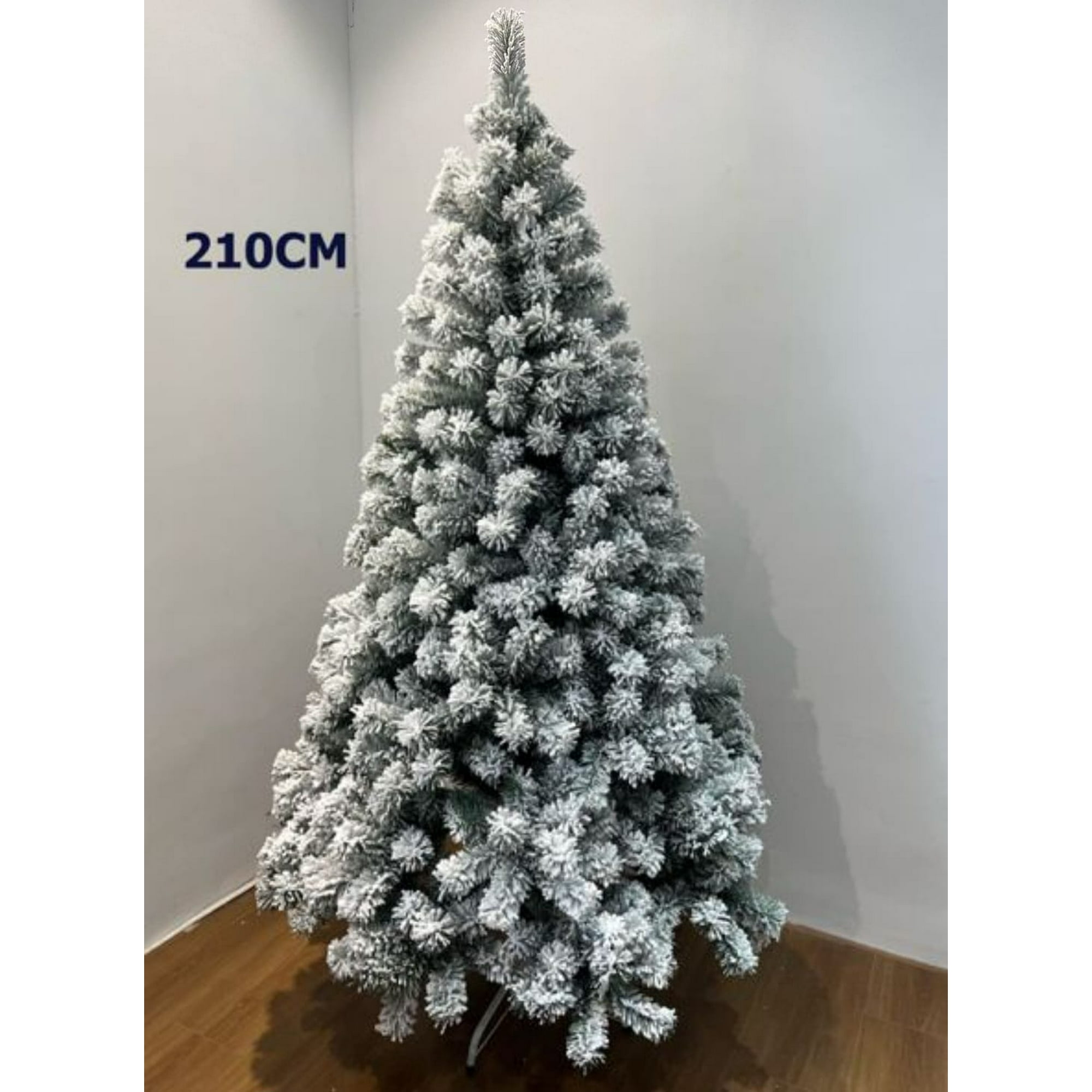 Aladdins Shop - Arbol De Navidad Pascua Pino Verde Nevado Artificial 210cm