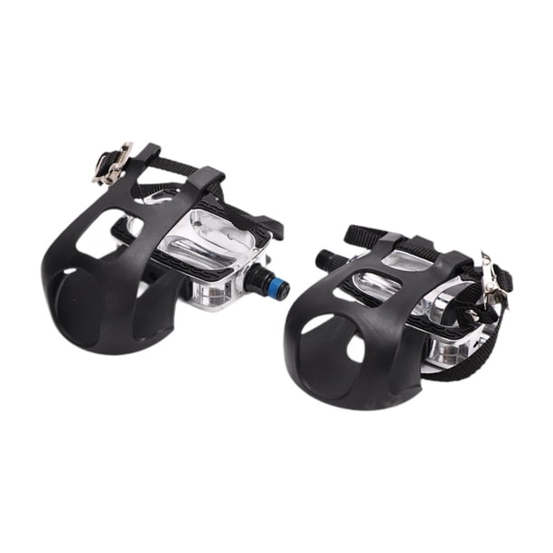 Pedales de bicicleta 2x de bicicleta de ejercicios Pedales de bicicleta fácil de instalar pedal de ciclismo interior resistente con jaula de los pies
