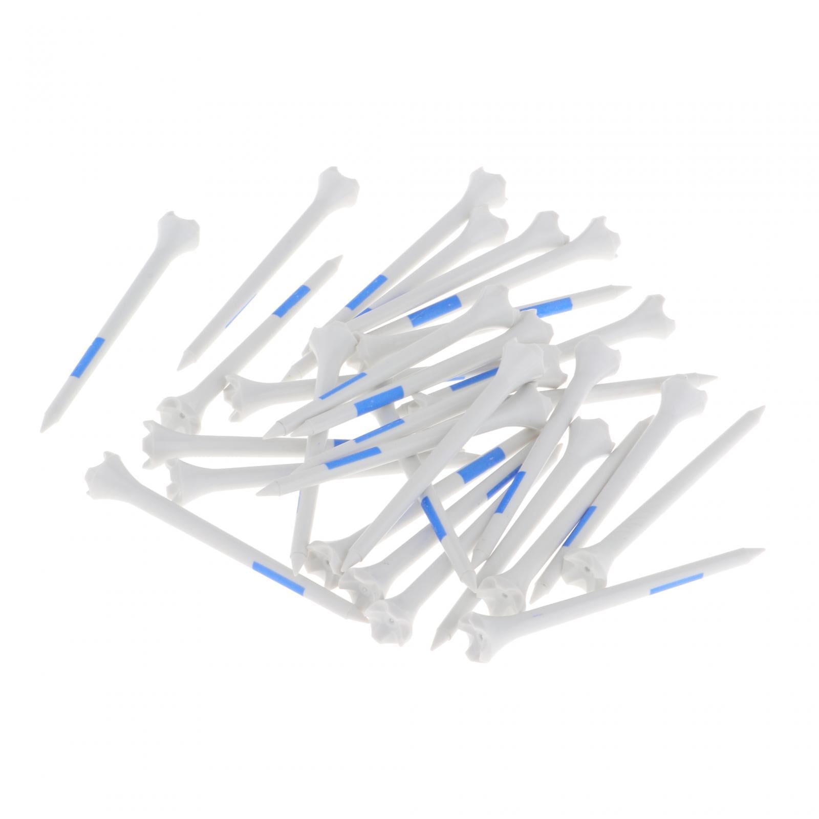 Ioensy - 30x Tees De Golf De Plástico Soporte De Golf Irrompible Estable Y De Baja Fricción Para Deportes 83 Cm Blanco Y Azul