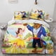 thumbnail image 1 of Princess and Beast Cartoon Duvet Cover Set 100% Microfiber Bedding Set Skin-Friendly 3 Piece Comforter Cover Set for a Comfortable Sleep, 1 of 5