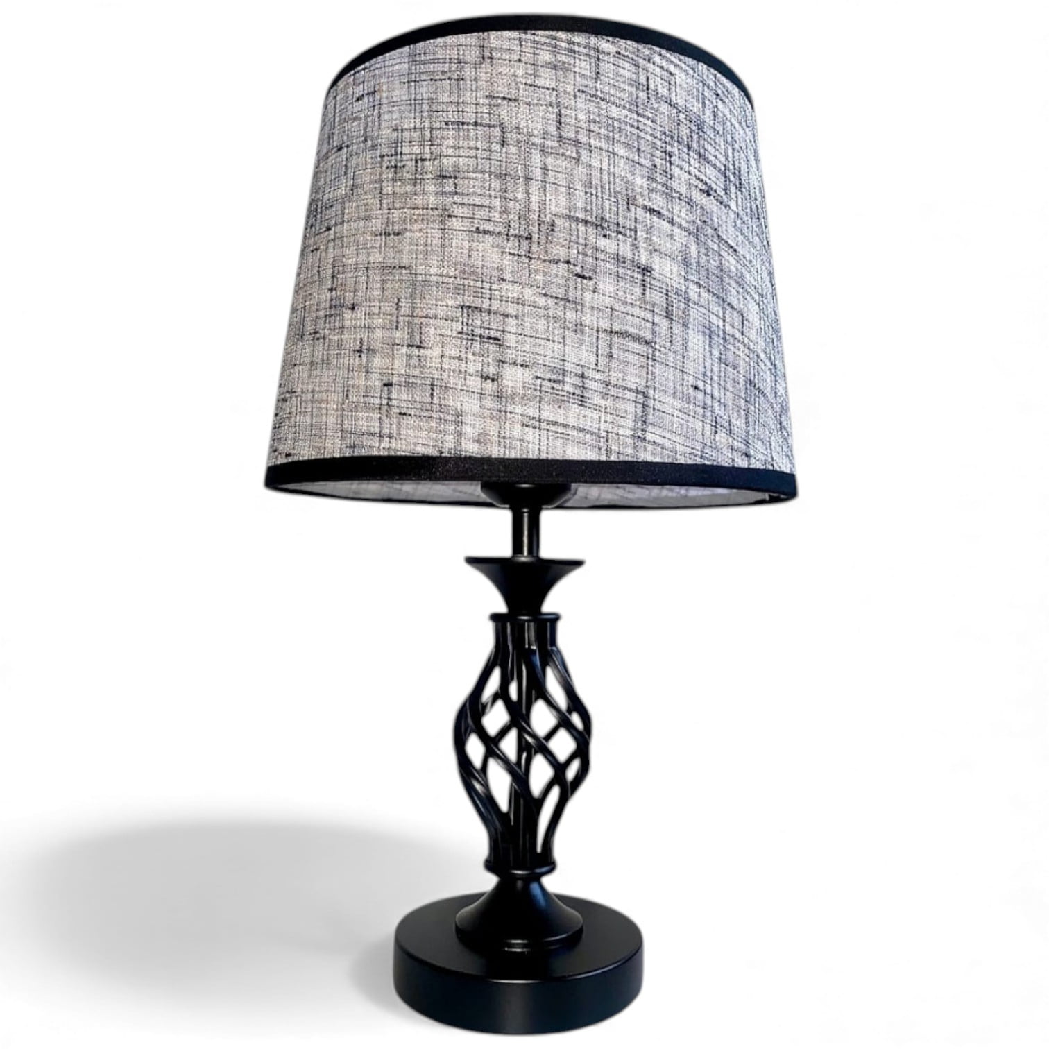 Genérica - Lámpara De Velador Mesa Atlas Decoración Dormitorio Living Blanca Con Dorado Minimalista E27