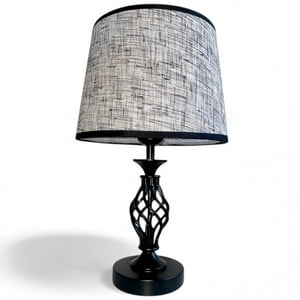 Genérica - Lámpara De Velador Mesa Atlas Decoración Dormitorio Living Blanca Con Dorado Minimalista E27 Pack De 2