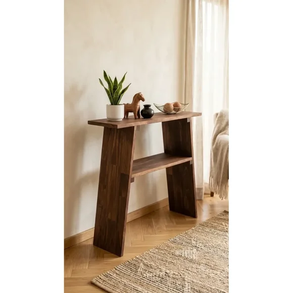 Mesa Arrimo recibidor Auxiliar de Madera Natural 80x80x30cm color Roble