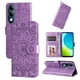 thumbnail image 5 of Funda tipo cartera FOXDOCK para Vivo Y04 , diseño girasol en relieve, cuero PU, cierre magnético, soporte y tarjetero, 5 of 5