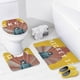thumbnail image 4 of Mickey 17-theme 4-Piece Shower Curtain Set with Rugs, Waterproof Bathroom Decor Set Includes Bath Mat, U-Shaped Rug, Toilet Lid Cover and Curtain with Hooks, 4 of 6
