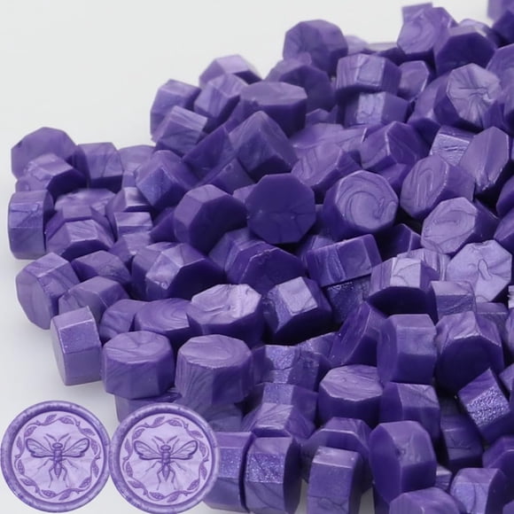 Perlas de cera selladora Atopbb lila para sello de cera, 300 piezas