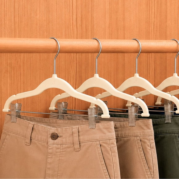 Colgadores de Ropa con clip Pack 6 beige Antideslizantes Nautica Home