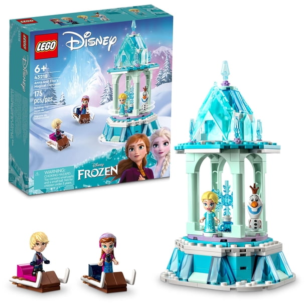 Set de juguetes de construcción LEGO Disney Frozen Anna and Elsa's Magical Carousel 43218 Ice Palace con la princesa Disney Elsa, Anna y Olaf para niños mayores de 6 años