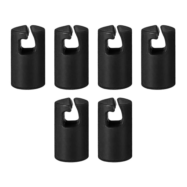 Cubiertas para postes de trampolín, tapas protectoras para extremos, aptas para postes de trampolín de 25 mm, tapas para postes de trampolín para fami Negro 6 piezas