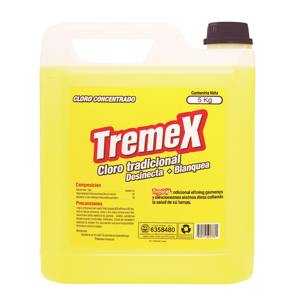 Cloro Concentrado Tremex 5% 5L – Desinfectante Multiuso Profesional
