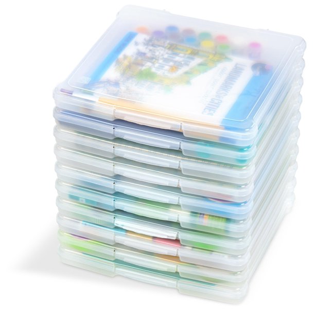 Estuches de almacenamiento de papel para álbumes de recortes IRIS USA, 12 x 12 unidades, 10 unidades, transparentes