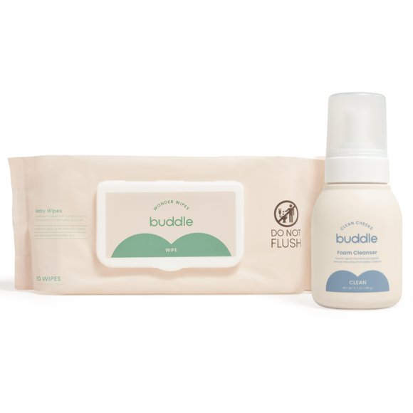 Kit de toallitas limpiadoras en espuma Buddle Clean Cheeks & Wonder, 200 ml