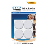Tekbond - Fieltros Adhesivos Redondo 35Mm Blanco 8Un. -
