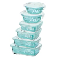 Set 6 Contenedores Tapers Hermeticos De Vidrio Allegra